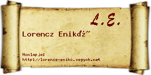 Lorencz Enikő névjegykártya